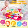 AugToy 3 in 1 Musical Toys for Toddlers 1-3 Piano Xylophone Drum Set Toys for 1 2 3 Year Old Girls Birthday Music Instruments Baby Learning Developmental Sensory Toys Toddler Toys Age 1-2 2-3 view 3
