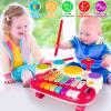 AugToy 3 in 1 Musical Toys for Toddlers 1-3 Piano Xylophone Drum Set Toys for 1 2 3 Year Old Girls Birthday Music Instruments Baby Learning Developmental Sensory Toys Toddler Toys Age 1-2 2-3 view 4