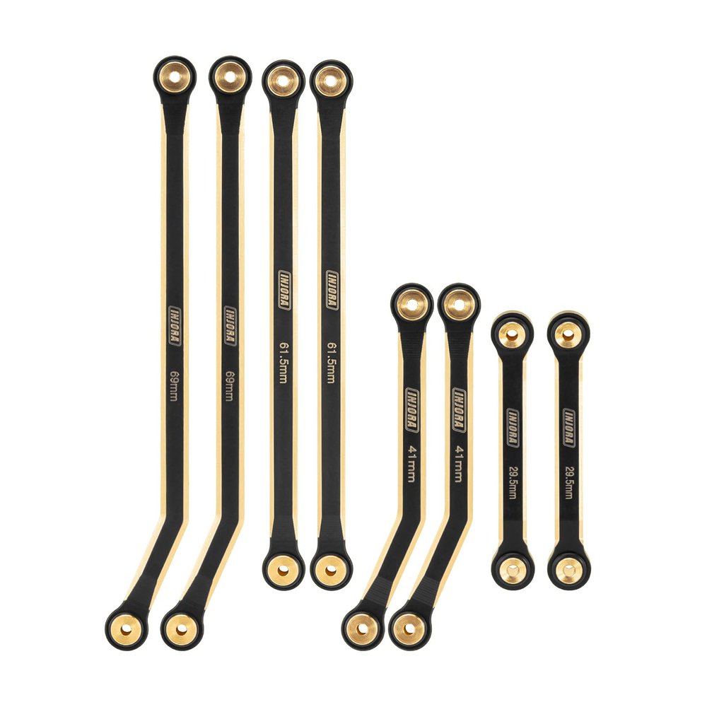 INJORA High Clearance Chassis Links Brass Black Coating Link Kit for SCX24 90081 1/24 RC Crawler Upgrade Part, 36g