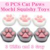 6 Pcs Cat Paws Mochi Squishy Toys, Mini Stress Relief Kawaii Squishies for Kids Party Favors, Goodie Bag Stuffers, Easter Basket Stuffers, Mochis Fidget Bulk Squeeze Toys for Kids Prizes view 2