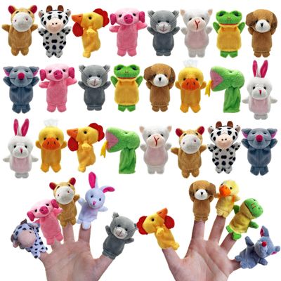 24 PCS Finger Puppets Set Mini Stuffed Animals Finger Puppet Toys for Storytelling Playing Teaching Shows Playtime Schools Birthday Party Gift Favor Supplies