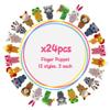24 PCS Finger Puppets Set Mini Stuffed Animals Finger Puppet Toys for Storytelling Playing Teaching Shows Playtime Schools Birthday Party Gift Favor Supplies view 2