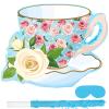 Aoriher 4 Pieces Tea Party Piatas Tea Flower Themed Decorations Teapot Small Piata Bundle with Blindfold and Stick Teacup Party Supplies Favors for Birthday (Blue,Teacup) view 1