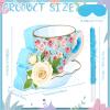 Aoriher 4 Pieces Tea Party Piatas Tea Flower Themed Decorations Teapot Small Piata Bundle with Blindfold and Stick Teacup Party Supplies Favors for Birthday (Blue,Teacup) view 4