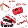 Sinasasspel 36PCS Rock And Roll Stickers Silicone Bracelet Party Favors Born to Rock Decorations Supplies Temporary Stickers For Face Arm Hand Lets Rock Rubber Wristband 60s 80s Retro Rock Band view 3