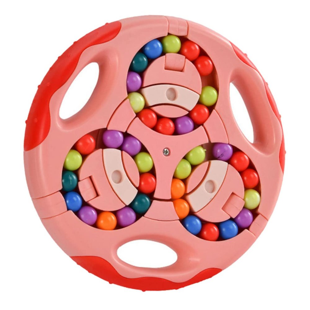 ibasenice Two-Sided Rotating Bean Cube Toy for Boys and Girls Educational Decompression Plaything for Brain Development Tactile and Auditory