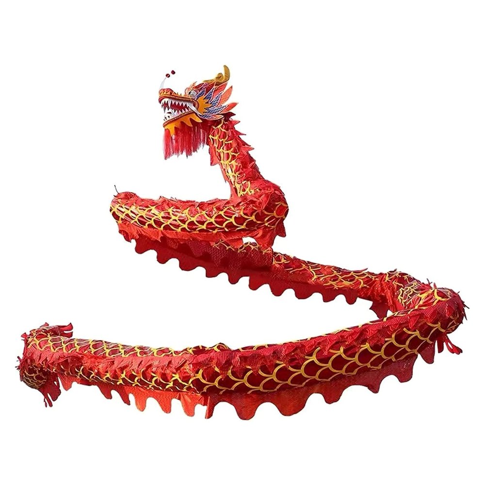 CALMR Silk Dragon Dance 13.5m Chinese Dragon Dance Student Dragon Dance Props Dragon and Lion Dance Props Folk Dragon Dance Head