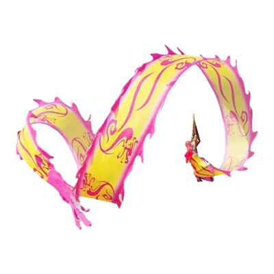 CALMR 3D Dragon Ribbon Streamer 3D Dragon Poi Single Dragon Dance Props Silk Dragon Dance Outdoor Flinging Fitness Dragon Dance