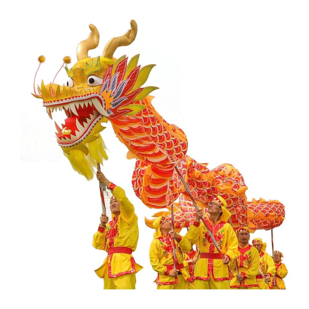 CALMR Chinese Dragon Dance 12 M Dragon Dance Performance Party Outdoor Sports Dragon Fitness Dragon and Lion Dance Props