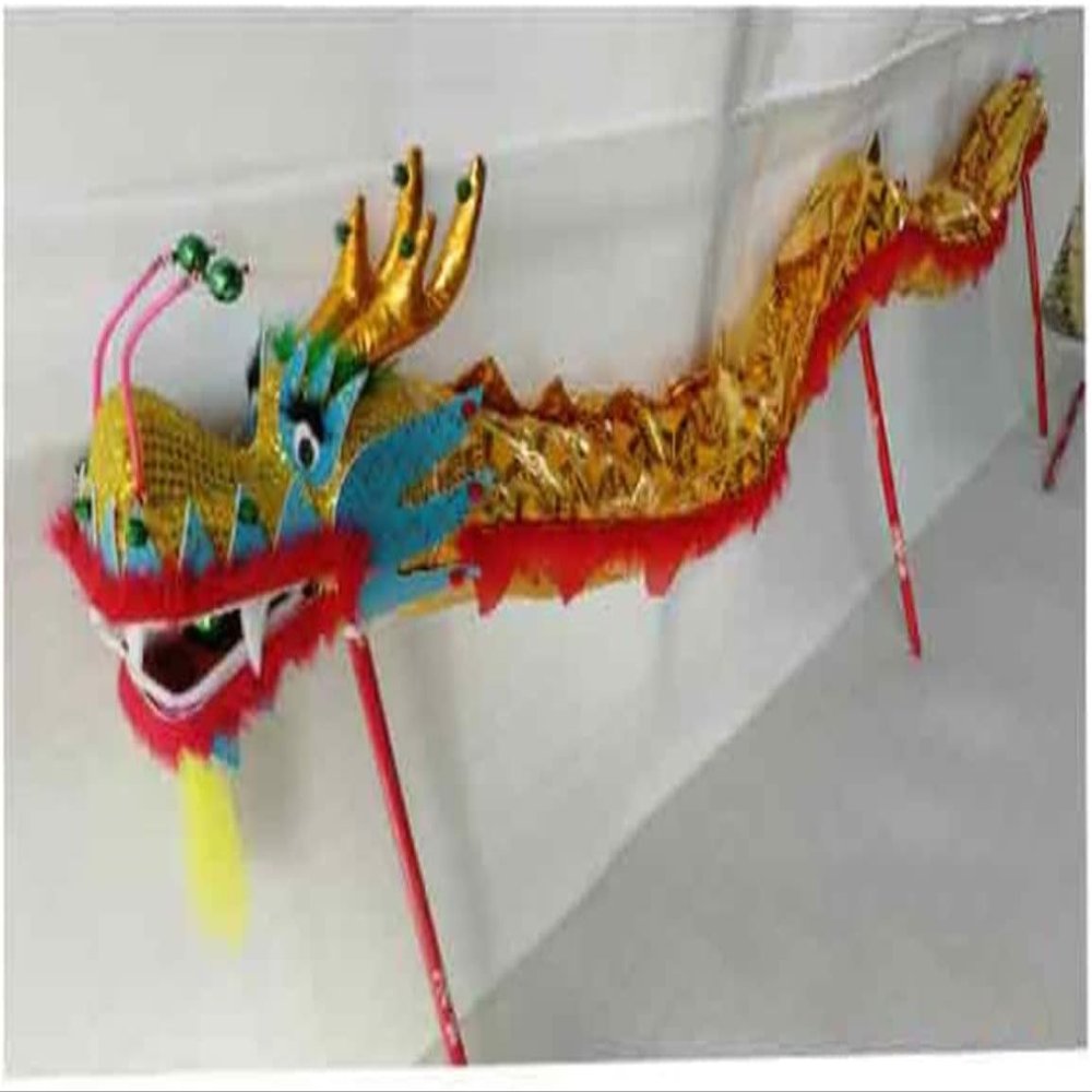 CALMR Chinese Dragon Dance 3m Silk Dragon Dance 3D Dragon Poi Dragon and Lion Dance Props Outdoor Flinging Fitness Dragon Dance