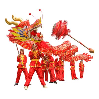 CALMR Chinese Dragon Dance 12 M Dragon Dance Performance Party Outdoor Sports Dragon Fitness Dragon and Lion Dance Props