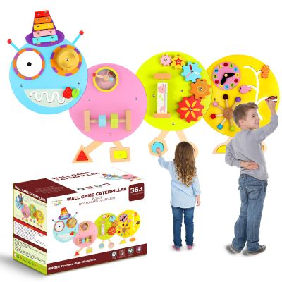 Caterpillar Activity Wall Panels for Toddler: Sensory Wall Toy 12 Activities - Wall Mounted Toy Busy Board Decor for Bedrooms Toddler Activity Center Daycares - Montessori Educational Toy for Kids