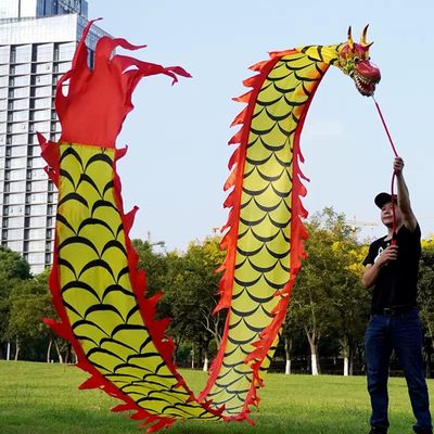 CALMR 3D Cool Dragon Dance Ribbon Streamer Silk Dragon Dance Outdoor Fitness Dragon Dance Streamers with Rope and Travel Bag