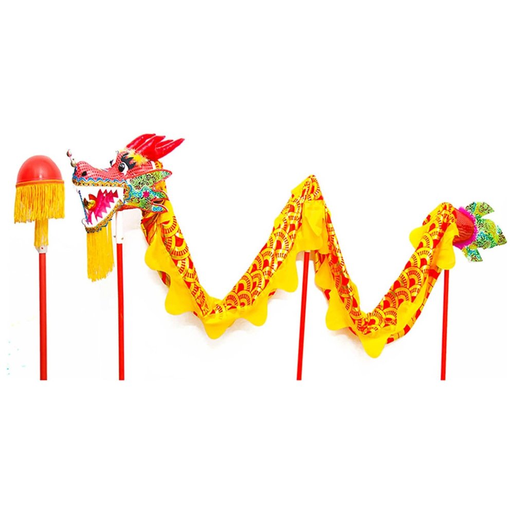 EYPKPL Silk Dragon Dance 3 M,5 M,8 M,10 M Dragon Dance Props Party Halloween Parade 3D Dragon Poi Folk Stage Chinese Dragon Dance