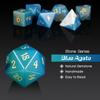 Aagte Dice Set D&D DNDND A Full Set of Stone DND Dice with Gorgeous Gift Case for Dungeons and Dragons Tabletop Game (Blue Agate) view 4