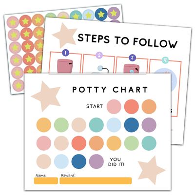 Rainbow Potty Trainning Sticker Chart for Toddlers Boys Girls, 20 Potty Training Chart with 432 Stickers & 1 Routine Card - B02