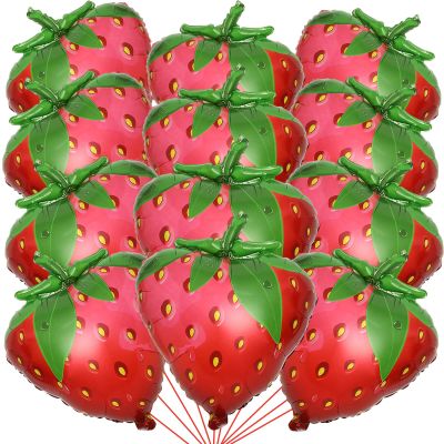 12 Pack Gaint Strawberry Balloons 23 Inch Cute Strawberry Balloons for Cute Berry First Birthday Party Themed Decorations