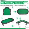 ECOTOUGE Poker Table Foldable, 8 Players Gaming Table w/Stainless Cup Holder & Portable Storage Bag, Folding Oval Blackjack Table for Texas Casino Leisure Game, No Assembly Required, Green view 2