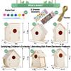 12 Pack Large DIY Bird Houses Kits for Kids, Kids Craft Kits Wood Houses for DIY Crafts Class Party, 12 Birdhouse Kits with 12 Paint Strips & Paintbrushes & Stickers for Children to Build & Paint (12) view 3