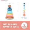 Play Platoon Wooden Rainbow Stacking Toy Ring Stacker, Educational Interactive Learning Toys, Create Stacks of Circles for Kids, Babies, Toddlers and Children view 3