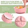 Dandat 24 Pcs Silicone Baby Feeding Set,6 Baby Toddler Suction Bowls 6 Divided Suction Plates with 6 Forks 6 Spoons, Utensils Set for Weaning Infant Feeding and Eating, 6 Styles(Bright Color) view 3
