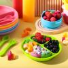 Dandat 24 Pcs Silicone Baby Feeding Set,6 Baby Toddler Suction Bowls 6 Divided Suction Plates with 6 Forks 6 Spoons, Utensils Set for Weaning Infant Feeding and Eating, 6 Styles(Bright Color) view 4