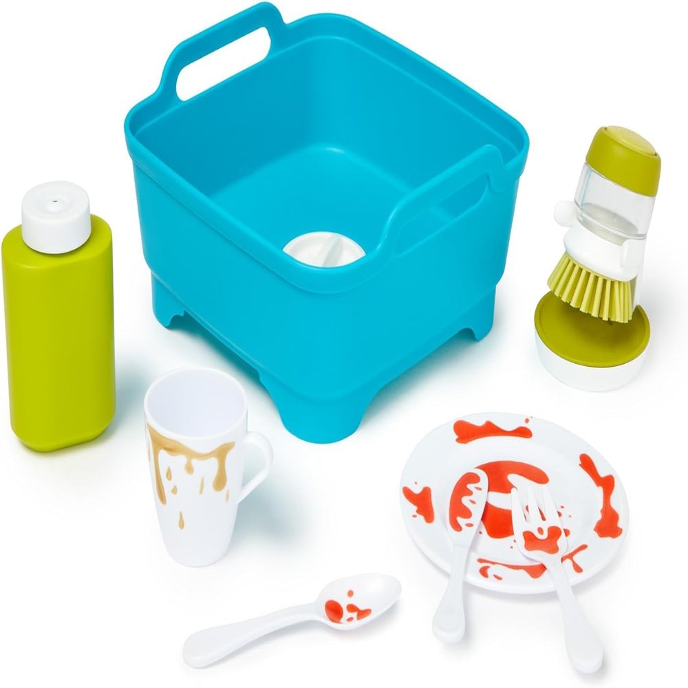 Casdon Joseph Joseph Wash & Scrub. Washing Up Set For Children Aged 3+. Includes Colour-Changing Cutlery and Crockery For Realistic Play.