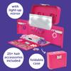 Casdon Ultimate Styling Case. Foldable Hair Styling & Accessory Case with Light-Up Mirror, Style Book, & Hair Accessories. Playset for Children Aged 3+ view 2