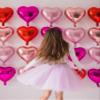 10pcs Fluorescent Pink Heart Balloons - 18 Inch Hot Pink Heart Shapes for Baby Shower, Wedding, Valentine's Day Decorations view 2