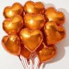 10Pcs Orange Foil Heart Shaped Balloons 18 Inch for Baby Shower, Wedding, Valentine Decorations - Love Party Decorations view 1