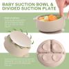 Dandat 24 Pcs Silicone Baby Feeding Set,6 Baby Toddler Suction Bowls 6 Divided Suction Plates with 6 Forks 6 Spoons, Utensils Set for Weaning Infant Feeding and Eating, 6 Styles(Light Color) view 3