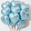 10Pcs Baby Blue Foil Heart Shaped Balloons 18 Inch Light Blue Heart Balloons For Baby Shower Wedding Valentine Decorations Love Balloons Party Decorations view 1