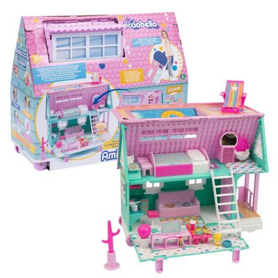 Cicciobello - Amicci CASA Trolley, a game kit that turns into a trolley, with different game environments and many accessories, from 3 years, precious games, multicoloured, AMC12000