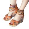 ZBYY Wedge Sandals for Women Casual Summer Pearls High Heels Espadrilles Platform Sandals Open Toe Bohemian Shoes view 1