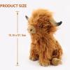 Toaje Highland Cow Stuffed Animal Realistic Scottish Cow Plush Toy Soft Farm Animal Cattle Plushie Doll Present for Adults Kids Boys Girls (Brown Cow, 10.8 Inch) view 4