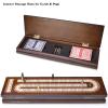 AMEROUS Wooden Cribbage Board Game Set with Magnetic Lock - Metal Pegs - 2 Playing Cards - Continuous 3 Track Board - Larger Storage Area, Travel Portable Cribbage Game Sets for Family view 3