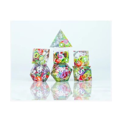 Sirius Dice SDZ001402 Sharp-Edged Sharp Fruit Dice Game Set of 7