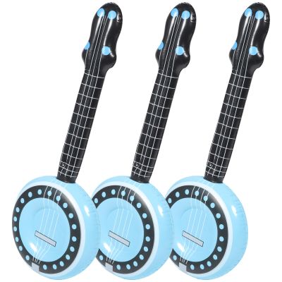 Alipis Inflatable Musical Instrument Toy Banjo Kids Party Props PVC Blow up Horn 27.55 Inch Educational Music Toy for Birthday Festivals