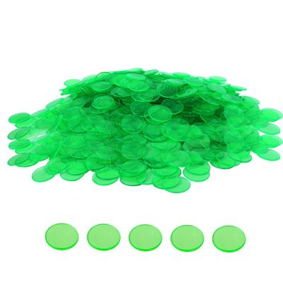 GSE Games & Sports Expert Green Bingo Chips, 2,000 Pieces 3/4-Inch High-Contrast Transparent Counting Chips for Bingo Games, Parties