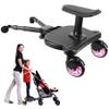 2026 New-Universal Stroller Board with Detachable Seat, 2in1 Sit and Stand Stroller Connectors for Most Strollers, Holds Children Up to 55 LBs Stroller Standing Board(Pink) view 1