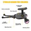 2026 New-Universal Stroller Board with Detachable Seat, 2in1 Sit and Stand Stroller Connectors for Most Strollers, Holds Children Up to 55 LBs Stroller Standing Board(Pink) view 3