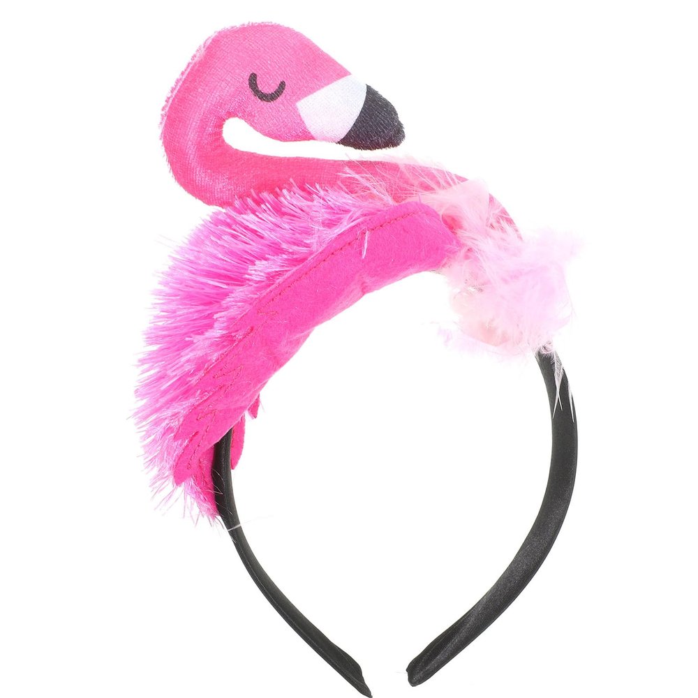 Abaodam Flamingo Headband Hair Accessory Tropical Party Hat for Women Birthday Costume Cosplay Photo Prop
