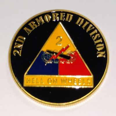 Army 2nd Armored Division Hell On Wheels Military Challenge Honor Coin