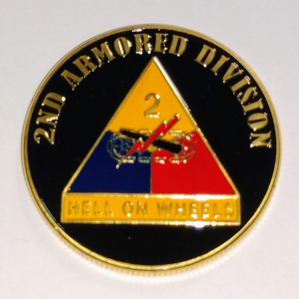 Army 2nd Armored Division Hell On Wheels Military Challenge Honor Coin