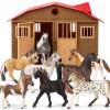 8 in 1 Horse Toy Set for Girl Age 6-12, 8 Pcs Realistic 5 inch Plastic Horsse Figure with Stable, Horrse Toy Figurine Farm Animal Gift for Boy Toddler Kid Horse Birthday Party Decoration Supplies view 1