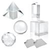 Akamino 5 Pack K9 Optical Crystal Photography Prism Set,50mm Lens Ball/50 mm Cube/50mm Triangular Prism/50mm Prism Pyramid/ 50mm Crystal Ball for Teaching, Playing, Photography (with 2Pcs Wipe Cloth) view 1