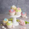 Keaziu 20Pcs Resin Flower Cupcake Toppers 3D Pearl Flowers Cake Decors for Bridal Shower Engagement Baby Shower Girls Birthday Wedding Anniversary Fairy Floral Party Table Decorations view 3