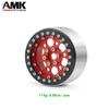 4Pcs Aluminum Alloy Wheel Weights 12mm Hex Hub 2.2 Beadlock Wheels Rims for 1/10 RC Crawler Axial Wraith 90018 SCX10 TRX6 TRX4 Upgrades (Red) view 3