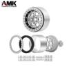 4Pcs Aluminum Alloy Wheel Weights 12mm Hex Hub 2.2 Beadlock Wheels Rims for 1/10 RC Crawler Axial Wraith 90018 SCX10 TRX6 TRX4 Upgrades (Red) view 4