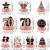 10 Pieces Rose Gold 70th Birthday Decoration,70th Birthday Centerpieces for Tables Happy 70th Honeycomb Table Topper for Women,70th Birthday Table Sign Decor view 2